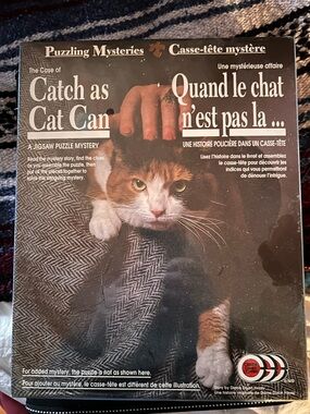Catch as Cat Can Jigsaw Puzzle Mystery - Black, Brown, White Cat